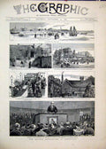Original Old Antique Print 1883 Southport Whalley Abbey Garden Cayley Theatre