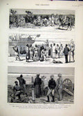 Old Antique Print 1884 Rebellion Soudan Baker Pasha Tokar Egyptian Troops 19th