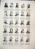 Original Old Antique Print 1886 House Commons Portraits Members Ninth Series
