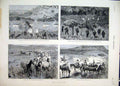 Old Antique Print 1879 Zulu War Umvolosi River Hors Spruit Lancers Kopje 19th