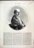 Original Old Antique Print Portrait Count Beust Austro-Hungarian Ambassador 1872