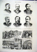 Original Old Antique Print Hop-Pickers Kent 1886 Indian Executive Staff Indian