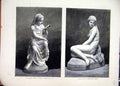 Original Old Antique Print 1872 Statue Fairy Tale Bruce Joy Eve Warrington Wood