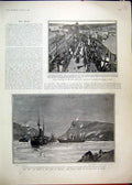 Original Old Antique Print 1903 King Queen Ireland Royal Yacht Killary Bay Derry