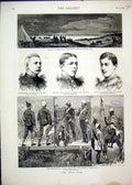 Original Old Antique Print 1879 Zulu War King Dragoon Guard Lancers Cable Natal