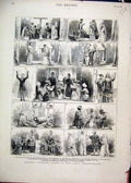 Original Old Antique Print 1882 Religious Tableaux Vivants Rous Lench Wise Men
