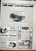 Original Old Antique Print Advert Motoring Aviation 1913 Avon Tyres Austin Car