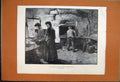 Original Old Antique Print 1888 Bake House Cornish Village Stokes Open Fire 19th