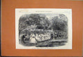 Original Old Antique Print 1865 May Day Games Wymering Hampshire Queen Flower