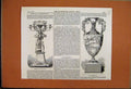 Original Old Antique Print 1859 Memorial Lieutenant Tobin Doncaster Cup Welsh