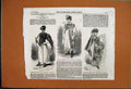 Original Old Antique Print 1856 Hungarian Herdsman Shepherds Crook Cloaks 19th