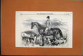 Original Old Antique Print 1855 Sir Richard Sutton Bart Horse Hounds Grant 19th