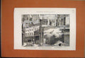 Original Old Antique Print 1882 London Ludgate Hill Watch House St Martins 19th
