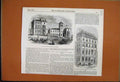 Old Antique Print 1857 St Johns Kilburn Royal Insurance Co Lombard Street 19th