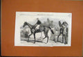 Original Old Antique Print 1854 Mincemeat Winner Oaks Race Horse Jockey 19th