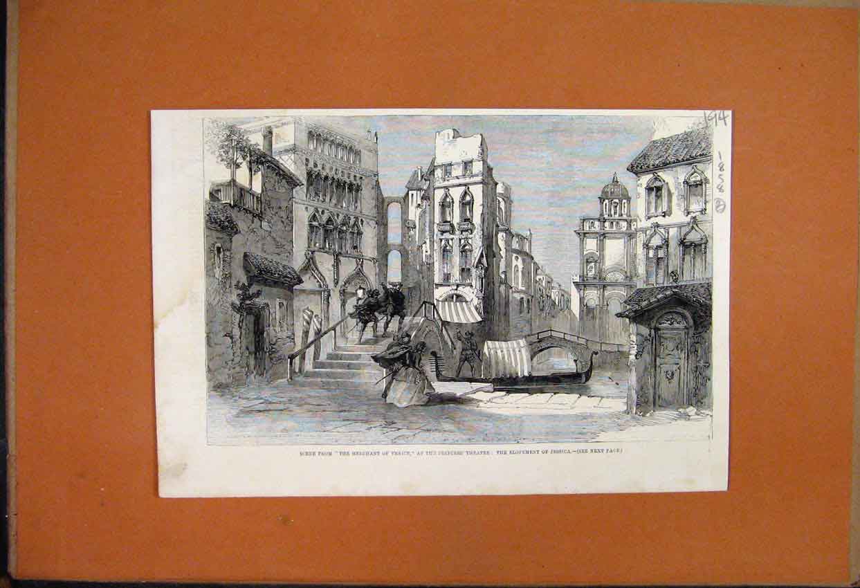 Original Old Antique Print 1858 Swedish National Singers St James Hall Mayal