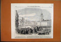 Original Old Antique Print 1865 Chateau Arenenberg Switzerland Napoleon 19th