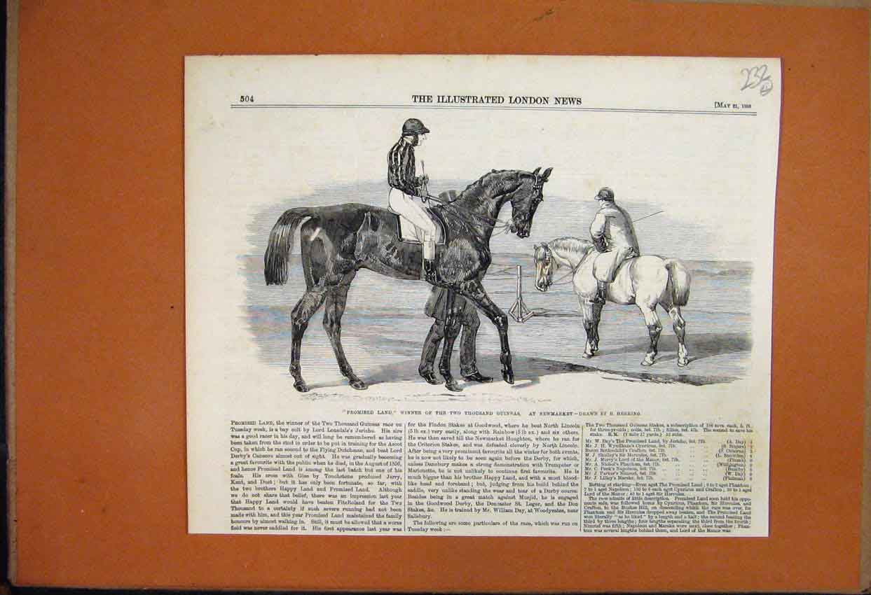 Old Antique Print 1864 Start Derby Horse Race From Photo Herbert Watkins 19th