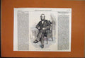Original Old Antique Print 1864 War Denmark Ruins Langaa Railway Bridge Jutland