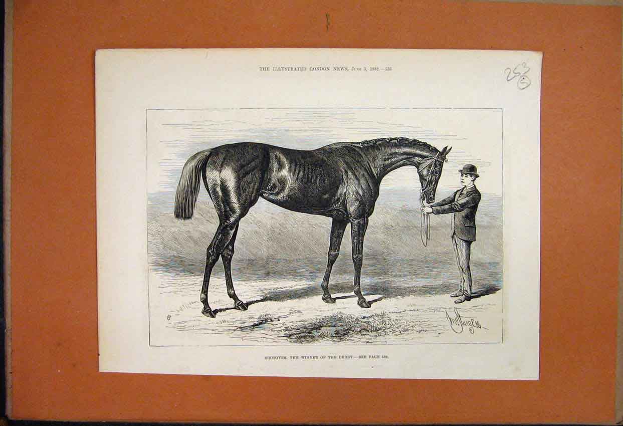 Original Old Antique Print 1862 The Marquis Winner Guinea Stakes Newmarket 19th