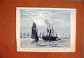 Original Old Antique Print 1878 Prince Wales Yacht Club Buss Prize Club Steamer