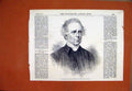 Original Old Antique Print 1870 Portrait Right Rev. Joshua Hughes Bishop Asaph