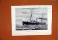 Original Old Antique Print 1879 Lady Burdett-Coutts Yacht Walrus Ship Victorian
