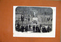 Original Old Antique Print 1867 Belgian Tir National Illumination Place Martyrs