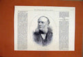 Original Old Antique Print Portrait Late Sir William Siemens F.R.S. 1883 19th
