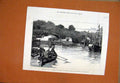 Original Old Antique Print 1879 Zulu War Mouth River Tugela Fort Pearson 19th