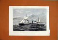 Old Antique Print 1880 Royal Visit Cornwall Princess Wales River Fal Boat 19th