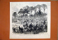 Original Old Antique Print 1868 Hunting Season Majesty Staghounds Shottesbrook