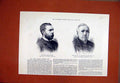 Old Antique Print 1889 Portrait John Albert Bright Benjamin Hall Kennedy 19th
