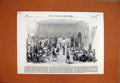 Original Old Antique Print 1851 Corso Halle Berlin Skating Waitresses Victorian