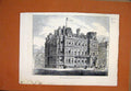 Original Old Antique Print 1882 New Conservative Club-House Liverpool Building