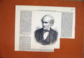 Original Old Antique Print 1872 Portrait Late Richard Lane 19th