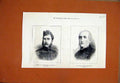Original Old Antique Print 1879 Portrait Colonel Collingwood Michel Chevalier