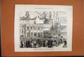 Original Old Antique Print 1880 Basuto War Departure Volunteers Cape Town 19th