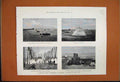 Original Old Antique Print 1885 Mining Experiments Engineer Camp Ordnance Store