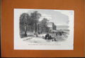 Original Old Antique Print Front Summer Garden Petersburgh 1860 Czar Building