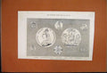 Old Antique Print 1887 Coinage Jubilee Medal Half-Crown Shilling Sixpence 19th