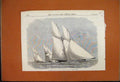 Original Old Antique Print 1879 Schooner-Match Royal London Yacht Club Victorian