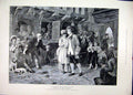 Original Old Antique Print Sally Alley 1884 Street Scene Romance Public Inn 19th