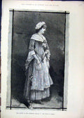 Original Old Antique Print Langtry Haymarket Theatre 1881 Stoops Conquer 19th