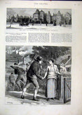 Old Antique Print 1885 Childrens Ward Macclesfield Hospital Miner Romance 19th