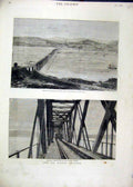 Old Antique Print Tay Bridge Disaster 1880 Fife South Bank River Girders 19th