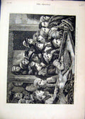 Original Old Antique Print 1882 Poor London Distribution Fish West End Victorian