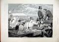 Original Old Antique Print Doncaster Races Sweepstake Lunch Romance 1890 19th