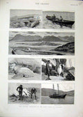 Original Old Antique Print 1892 Fishing Industry West Coast Ireland Kerry Canoes