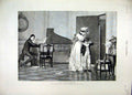 Original Old Antique Print 1887 Young Boy Music Lesson Piano Man Playing 19th